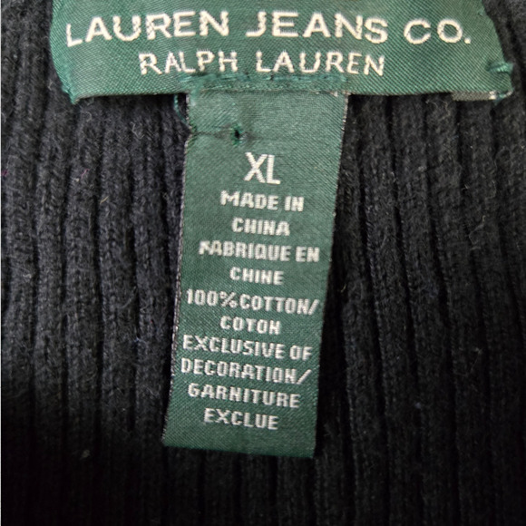 90s Vintage Ralph Lauren Black MCMLXVII Racing Team Half Zip Sweater Size XL - Picture 5 of 8